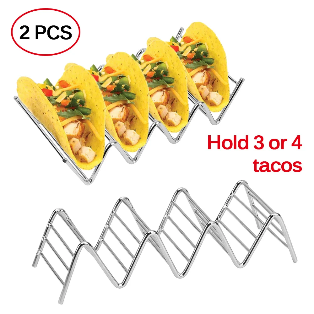 2 шт. Taco держатель стенд из нержавеющей стали Taco стойка стол Taco держатель 3 или 2 жесткий или мягкий корпус Taco грузовик лоток для выпечки - Цвет: b