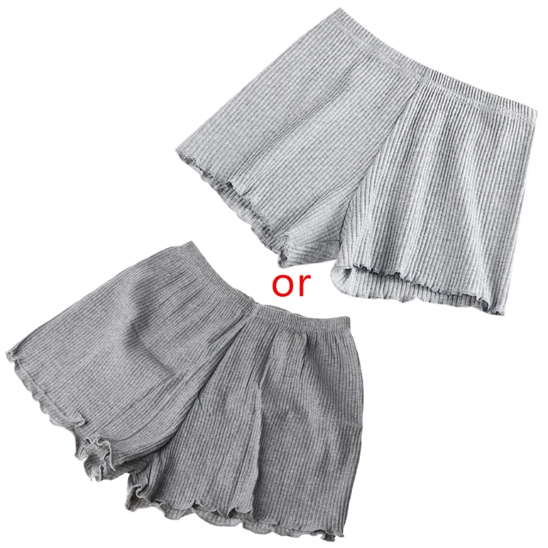 Ladies summer safety seamless stretchy underpants ruffled agaric hem boxer shorts