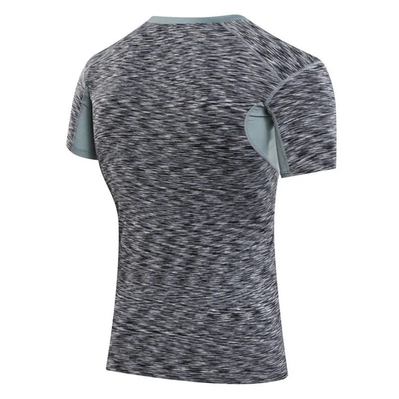 Мужская спортивная рубашка Спортивная быстросохнущая футболка с коротким рукавом для бега Бодибилдинг спортивный Топ Тонкий Фитнес Топ мужские спортивные рубашки