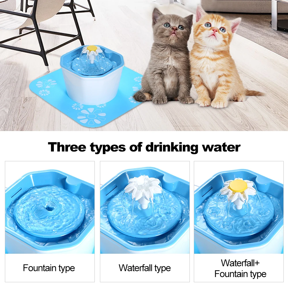 DADYPET автоматический фонтан для воды в виде кошки 1.6L Электрический фонтан для воды для собак поилка для домашних животных с подушечкой для питья домашних животных