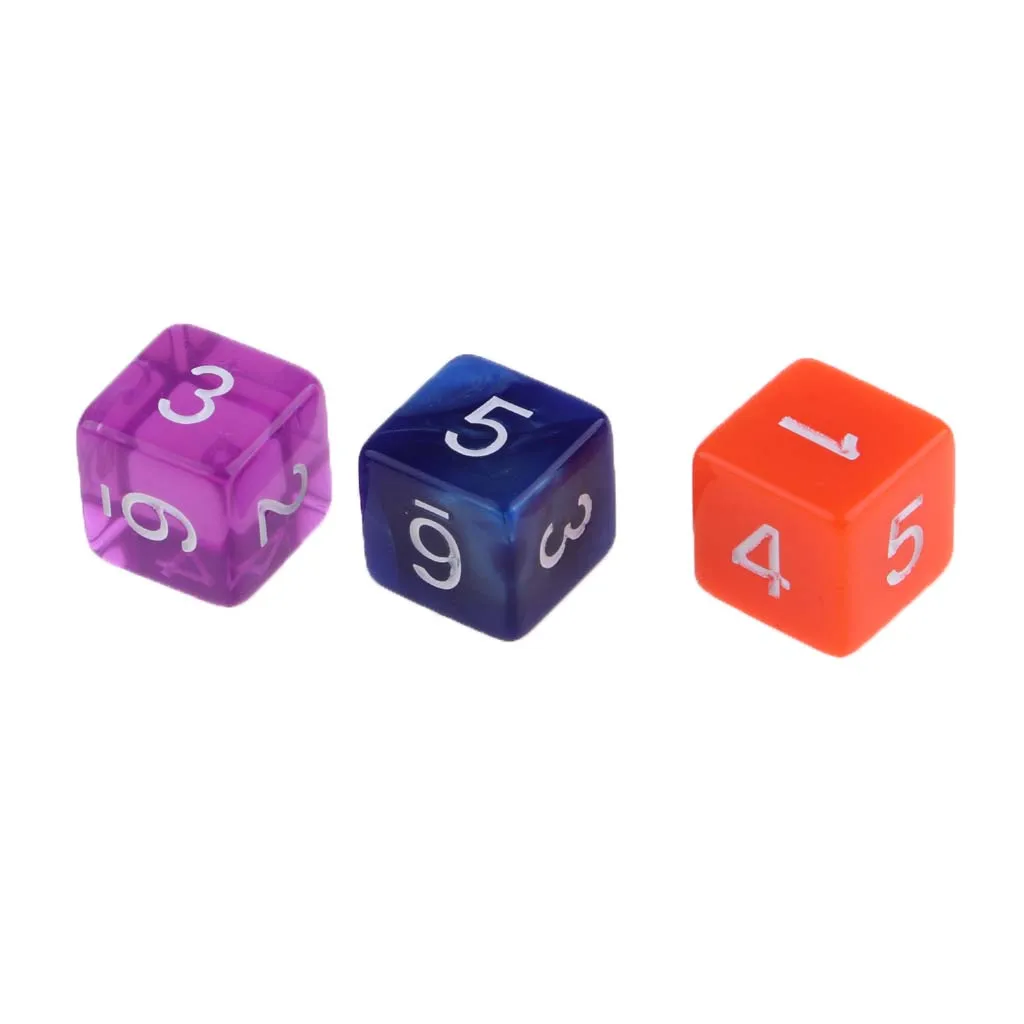 25 Pieces Mixed Polyhedral 6-Die D6 Dice Set for Dungeons and Dragons Table Games