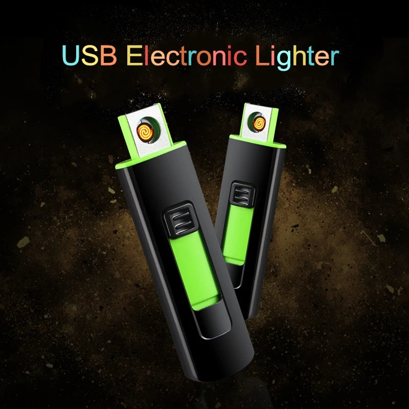 Encendedor de cigarrillos Push Up Ignite de doble cara, recargable USB, mechero electrónico sin Gas, encendedor eléctrico de Plasma de tungsteno|Accesorios de cigarrillos| - AliExpress