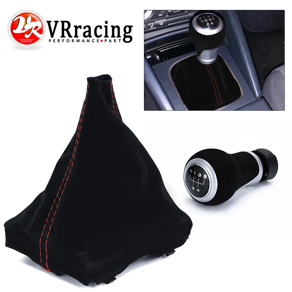 5 Speed Manual Mt Gear Shift Knob With Gaiter Boot Dust Cover Black