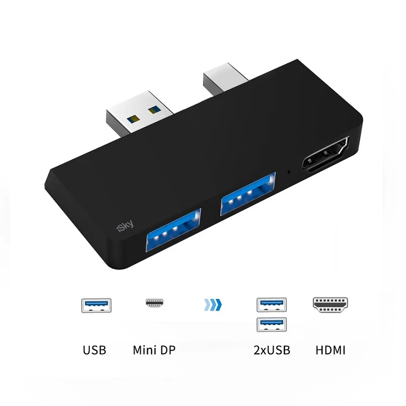 ISky для microsoft Surface usb-хаб док-станция HDMI для Pro5 Pro6 с порта USB DP расширяется до 4K HDMI USB 3,0 Surface Pro2017