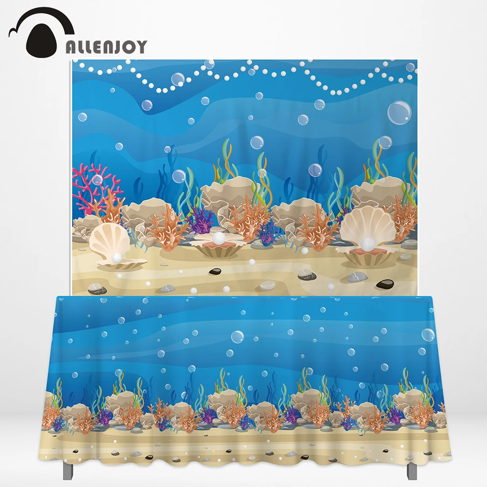 Allenjoy морской баннер ракушка жемчуг пузырь День рождения Дети мультфильм ребенок