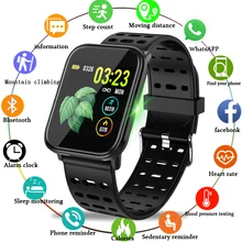 LIGE Смарт-часы для мужчин и женщин водонепроницаемый мониторинг сердечного ритма кровяного давления HD Полный сенсорный экран умный Браслет для Android ios