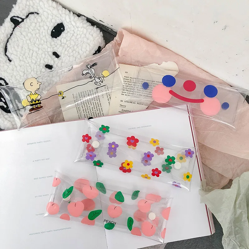

1Pcs Kawaii Pencil Case Transparent PVC Students School Pencil Box Pencil Bag Pouches Stationery Storage Office School Supplies
