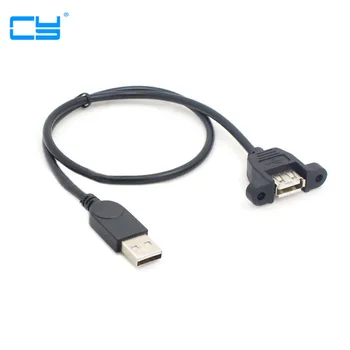 

30cm 1M 5M 1.5M USB 2.0 Male to Female Extension Cable with Panel Mount Screw hole lock connector adapter connector for computer