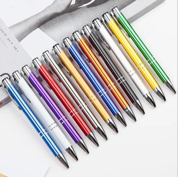 

Wholesale 100pcs/lot Metal Ballpoint Pen Aluminum Body Press Type Ballpoint Pen For Gift