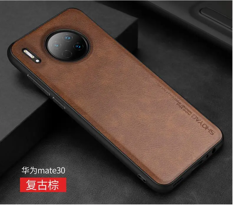 Чехол для huawei mate 30, кожаный чехол, роскошный модный материал из искусственной кожи, простой чехол для мобильного телефона huawei mate 30 pro, чехол