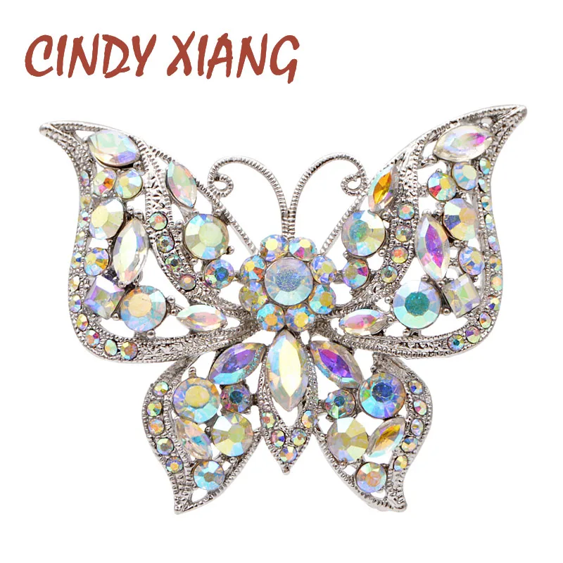 CINDY XIANG Стразы Бабочка Брошь зимний темный цвет булавка насекомое Пальто Модные