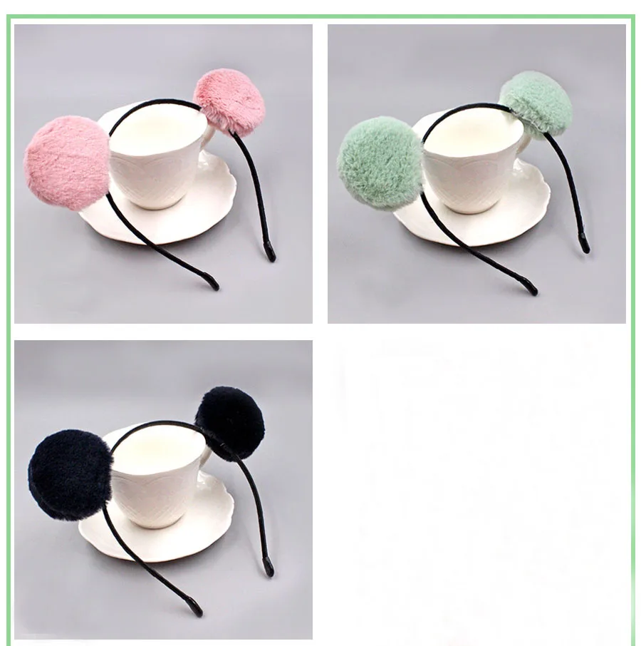 Pom Hairband Рождественский шар девушки оголовье мех мытье лица головные уборы под макияж сладкие женские аксессуары для волос