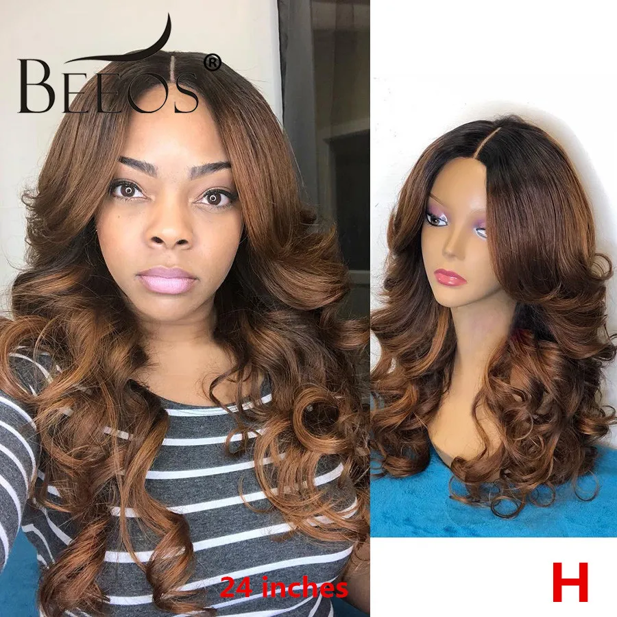

Ombre Brown Colored 180% 13*6 Deep Part Lace Front Human Hair Wig Loose Wave Bleached Knots Brazilian Remy Hair