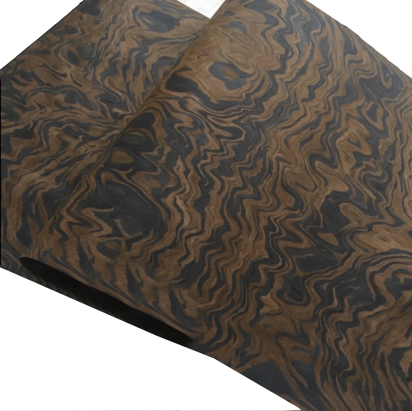 Length: 2.5Meters/pcs Thickness:0.25-0.3mm  Width:60cm  Technology Black Walnut Tree Burl Wood Veneer