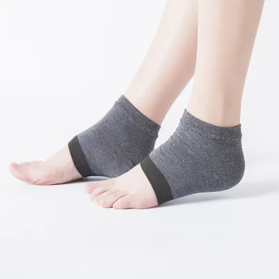 Dark gray 1 пара, новые гелевые носки для пятки, увлажняющие гель-содержащие спа-носки, уход за ногами, трещины, сухость ног, Жесткий протектор кожи, опт или розница - Цвет: Dark gray