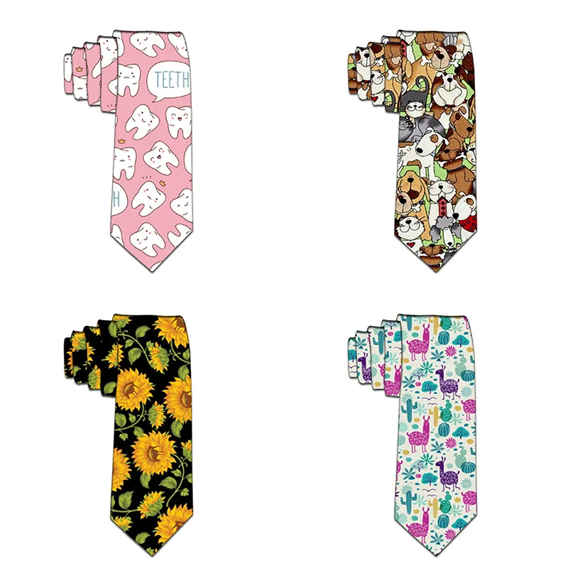 

New Funny Neckties For men Cartoon Novelty Fashion Ties Anime Printed Neck ties Wedding Gift Party Accessories 5LD46