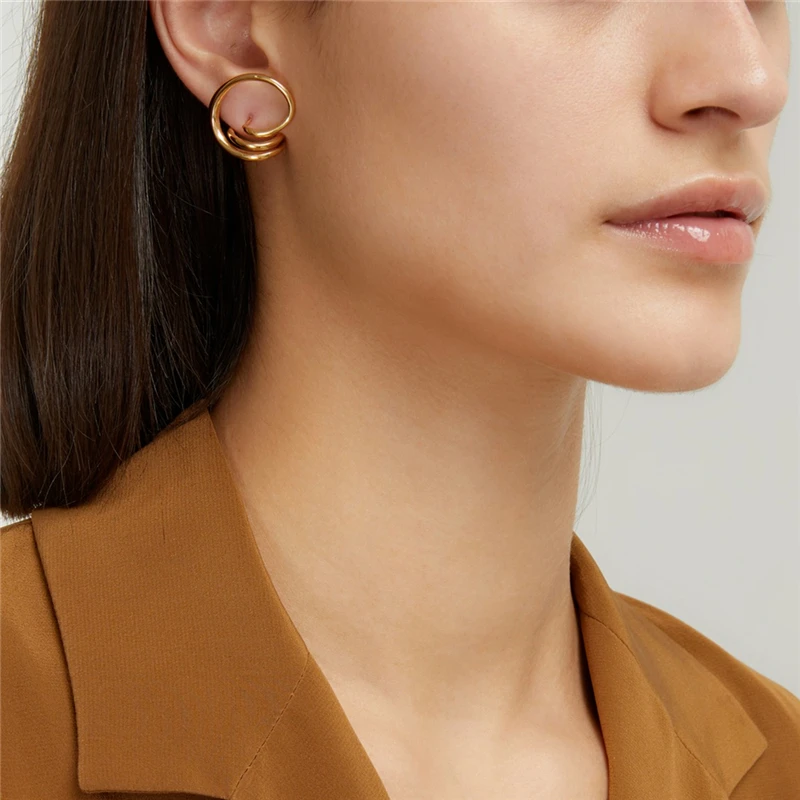 Yhpup, модный бренд, Необычные геометрические серьги-гвоздики, очаровательные массивные золотые серьги Brincos, женские вечерние ювелирные изделия, подарок S925 Post