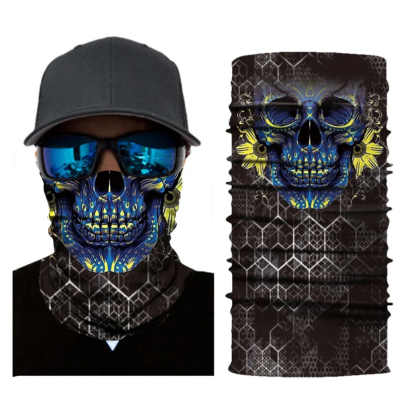 barbour scarf mens 3D Cycling Magic Scarf Men Women Neck Face Mask Ghost Skull Motorcycle Head Bandana Shield Headband Headwear Bandanas mens snood scarf Scarves