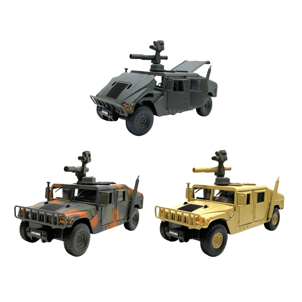 1:32 Scale Military Truck Toy Alloy Diecast Car Model Pull Back with Sound Light Collectional Home Desk Decoration