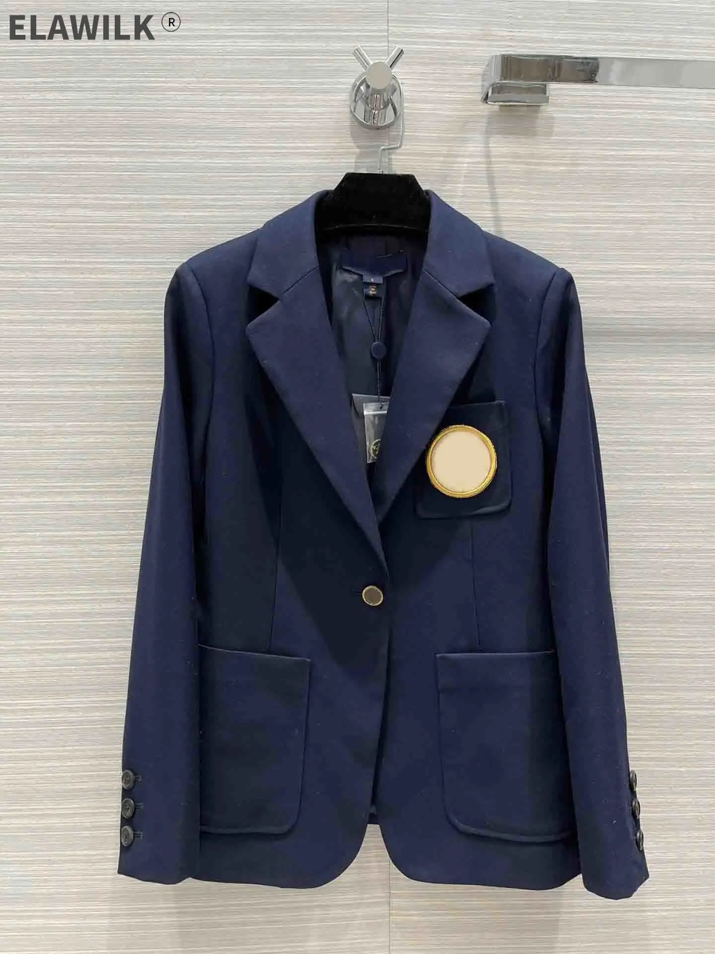 PROD 1005003170700754 Handsome Solid Blazers Coat for Women Good
Quality Big Pocket 100% Polyester Coats Single Button Long Sleeve Suit
Coat Lady 2021