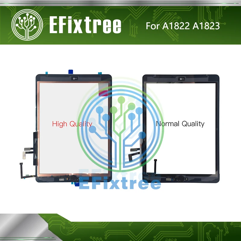 

10 PCS 2017 Black White A1822 A1823 Touch Screen For iPad 5 Digitizer Outer LCD Panel Front Glass With Sticker and Home Button