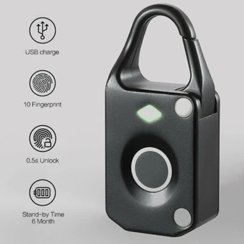 

Smart Keyless Fingerprint Padlock Door Luggage Case Anti-Theft Security Lock