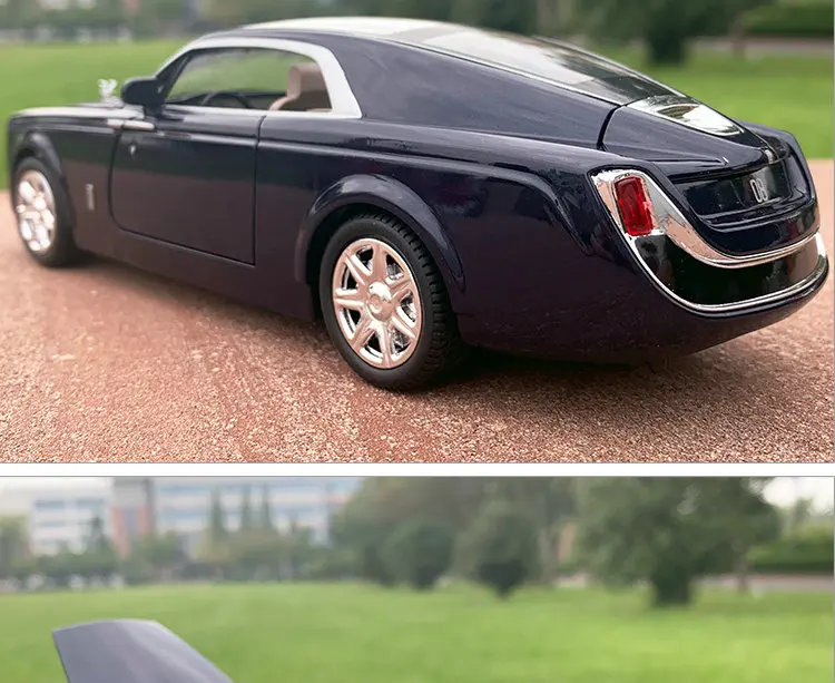 1:24 Rolls Royce Phantom металлические игрушечные колеса, имитационный звуковой светильник, вытяжной задний светильник, коллекция детских подарков, литая под давлением модель автомобиля