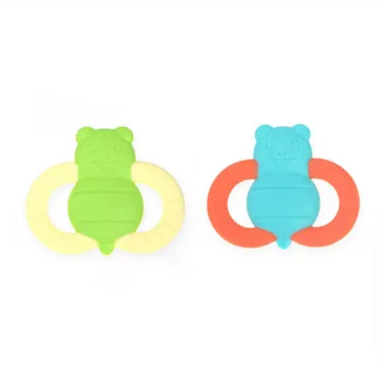 

1Pc Lovely DIY Teething Baby Food Grade Silicone Teether Safe Infant Chewable Teething Toy Silicone Bee Shape Baby Teether