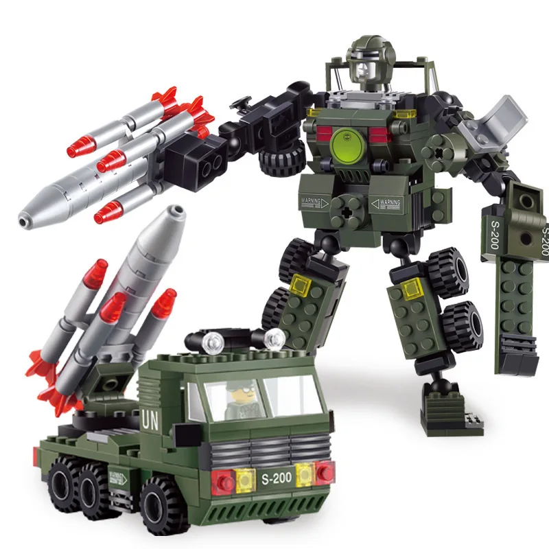 

CHILDREN'S Toy XIPOO Building Blocks Assembled Transformation Fit Car Robot Tank Boy Toy Xp90003