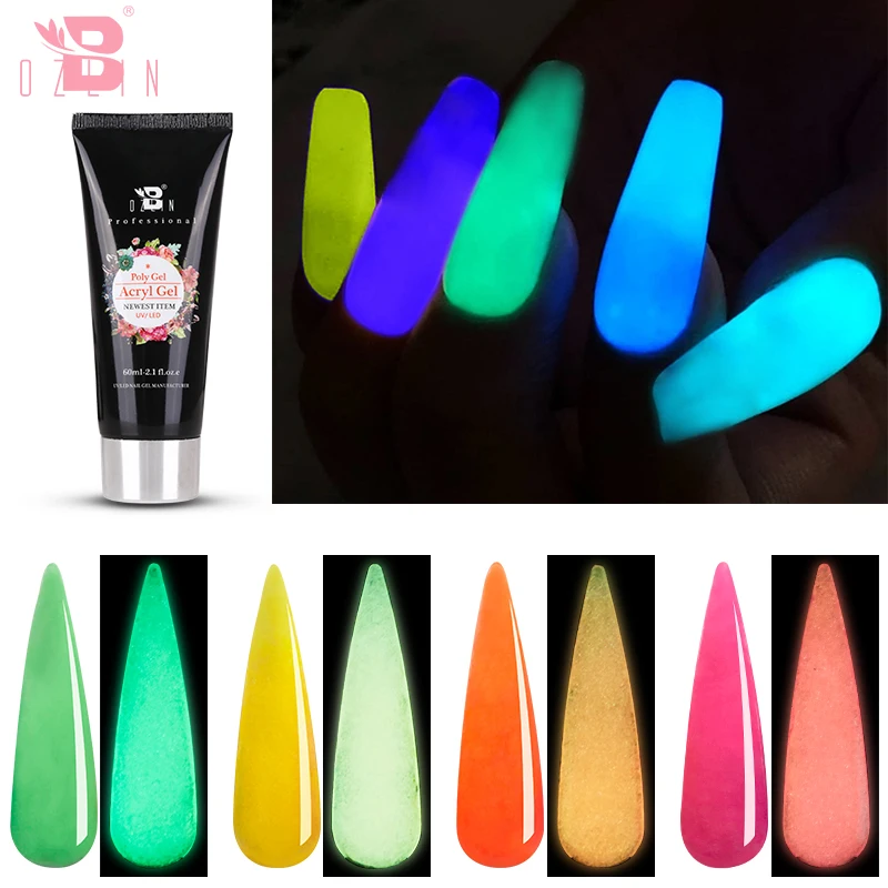 

4 Colors UV Gel Nail Polish 30 ml Glow In The Dark Poly Gel Extension Tips Gel Varnish Builder Poly Gel Manicure Tools Lacquer