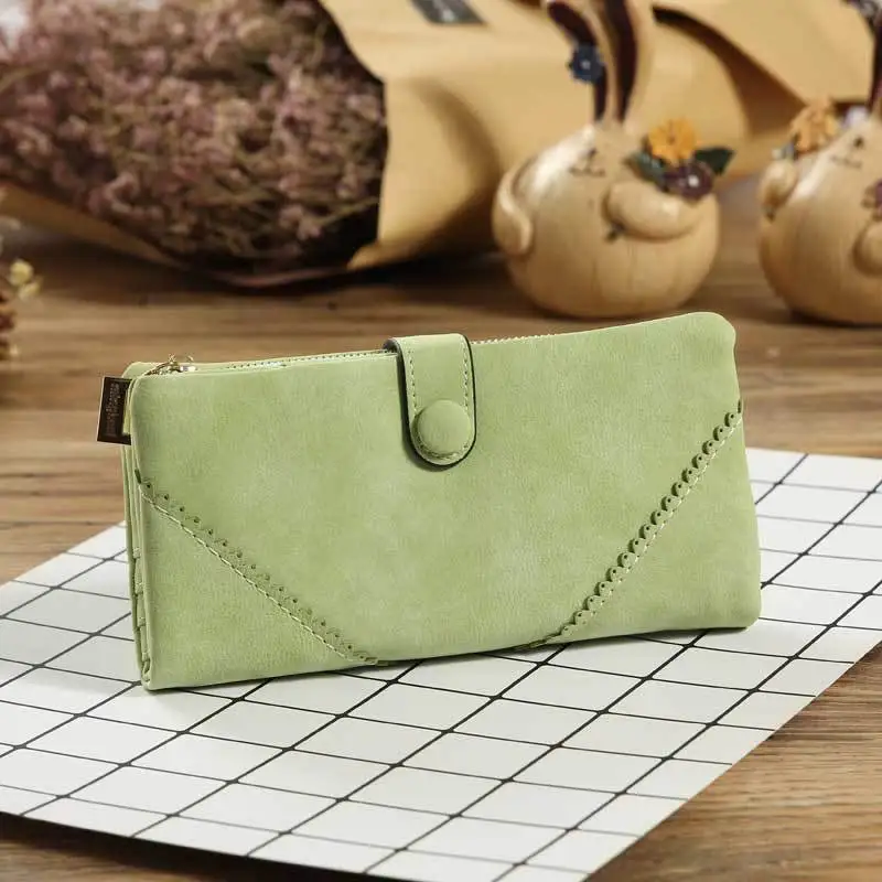 Fashion retro lace women's wallet frosted long buckle solid color ladies wallet clutch womens wallets small wallet money cute Fashion retro lace women's wallet frosted long buckle solid color ladies wallet clutch womens wallets small wallet money cute