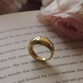 2pcs Punk Hip-hop Chunky Rings for Women Girls Trendy Geometric Circle Stack Gold Ring Minimalist Party Wedding Jewelry