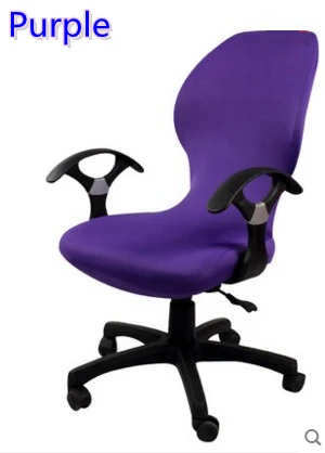 Purple Спандекс чехол на компьютерное кресло подходит для офисного стула с подлокотником Натяжной крышкой стул обеденный чехол для украшения стула - Цвет: Purple
