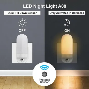 

3 In 1 Pir Motion Sensor LED Night Light Smart Induction Energy-saving Plug-in Bedside Lamp For Kids Room Emergency Flashlight
