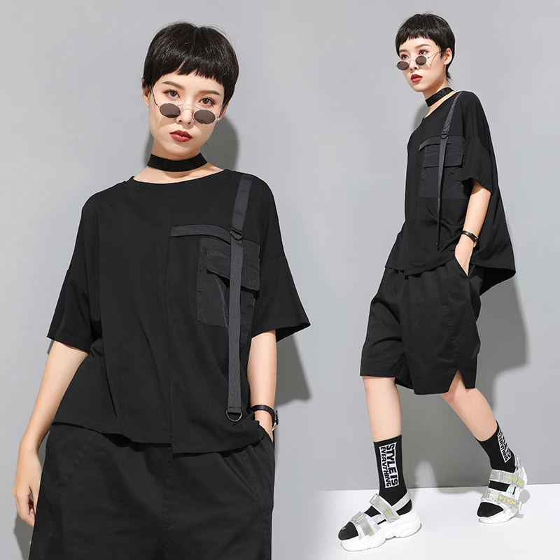 Milinsus летние женские футболки Normcore с черной лентой, повседневные свободные топы, женские красные футболки с коротким рукавом
