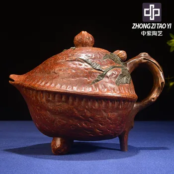 

In Purple Yixing Imitate Old Kettle Old Dark-red Enameled Pottery Teapot Taiwan Backflow One Factory The Cultural Revolution