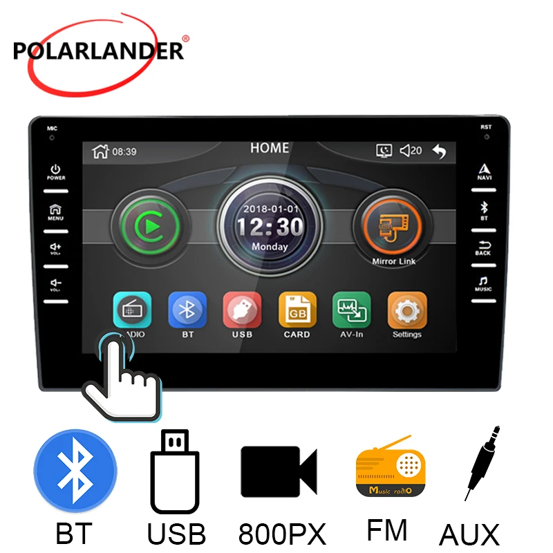 

Car Radio 1 DIN 8 Inch Touch Screen Without CARPALY DVR Mobile Internet Android Phones 2.5D Without GPS Multi-Language MP5