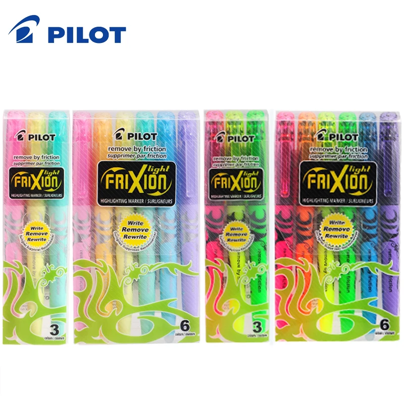 Marcador de Cor Piloto Faixion Sw-fl Fricção Highlighter Apagável Manual Student Papelaria Conjunto