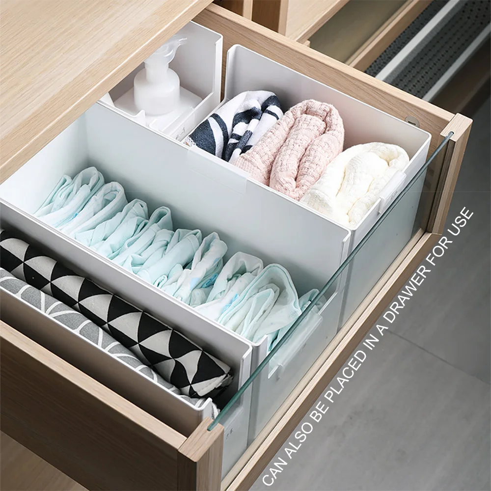 

Multifunctional Storage Box Container Plastic Bra Underwear Socks Stackable Holder Household Organizer for Cloth Drawer Divider