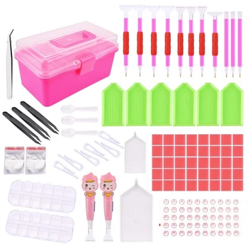 

38/117Pcs/set 5D LED Diamond Painting Pen Cross Stitch Tools Kit Diamond Painting DIY Tools