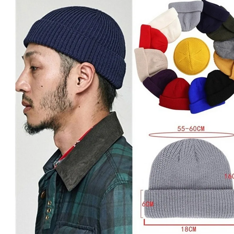 Winter Warm Beanies Casual Short Thread Hip Hop Hat Adult Men Beanie Female Wool Knitted Beanie Skull Cap Elastic Hats Unisex white skully hat