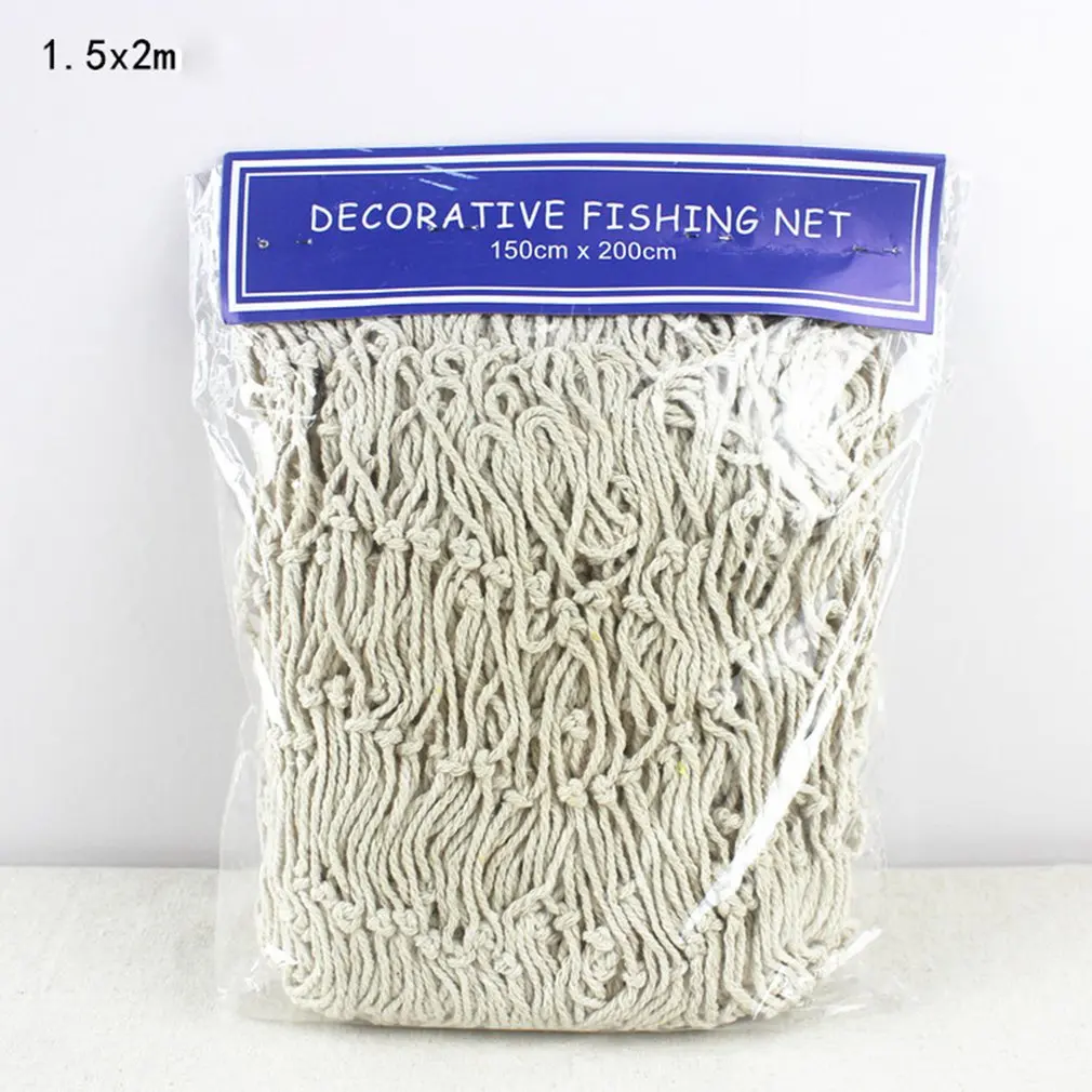 

Mediterranean Sea Fishing net Ocean Style Soft Loading Fishing Net Hand-woven Float Shell Wall Decoration