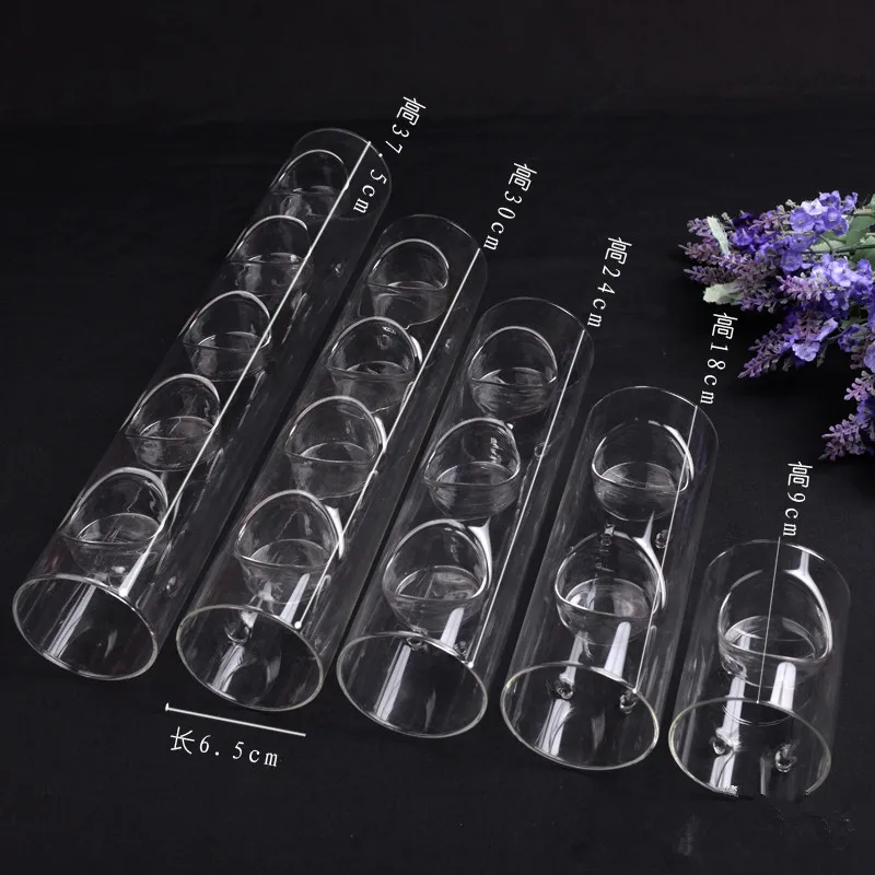Candlelight Dinner Romance Two Holes Glass Candle Holder Home Decoration Wedding Event Decorative Props Friend Gift