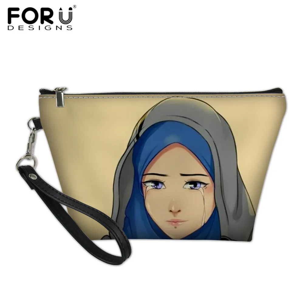 FORUDESIGNS, женские сумки для макияжа из искусственной кожи, хиджаб, для лица, мусульманский, исламский, для девочек, с принтом в виде глаз, Женская дорожная косметичка, чехол, Neceser Mujer - Цвет: HME1310Z8
