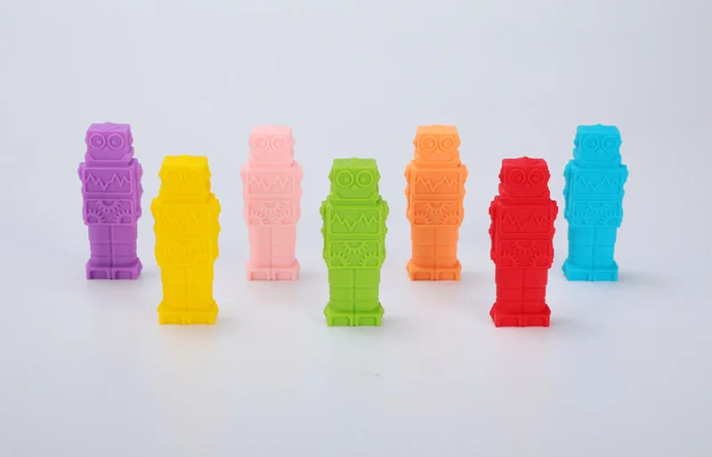 Чип и Дейл 2 шт Сенсорное жевательное ожерелье кулон+ карандаш Топпер Прорезыватель в форме робота детские силиконовые прорезыватели Детские Силиконовые игрушка для кусания
