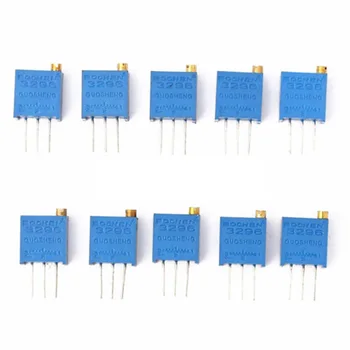 

50pcs For Circuit Design Cermet Resistor Trimmer Blue Potentiometer Breadboard Adjustable Multiturn Variable 100 To 1M 3296