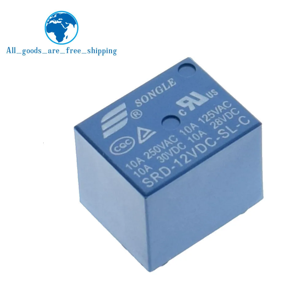 10 шт. TZT DC 5 в 12 В SONGLE мощность реле SRD-05VDC-SL-C PCB тип SRD-12VDC-SL-C PCB тип