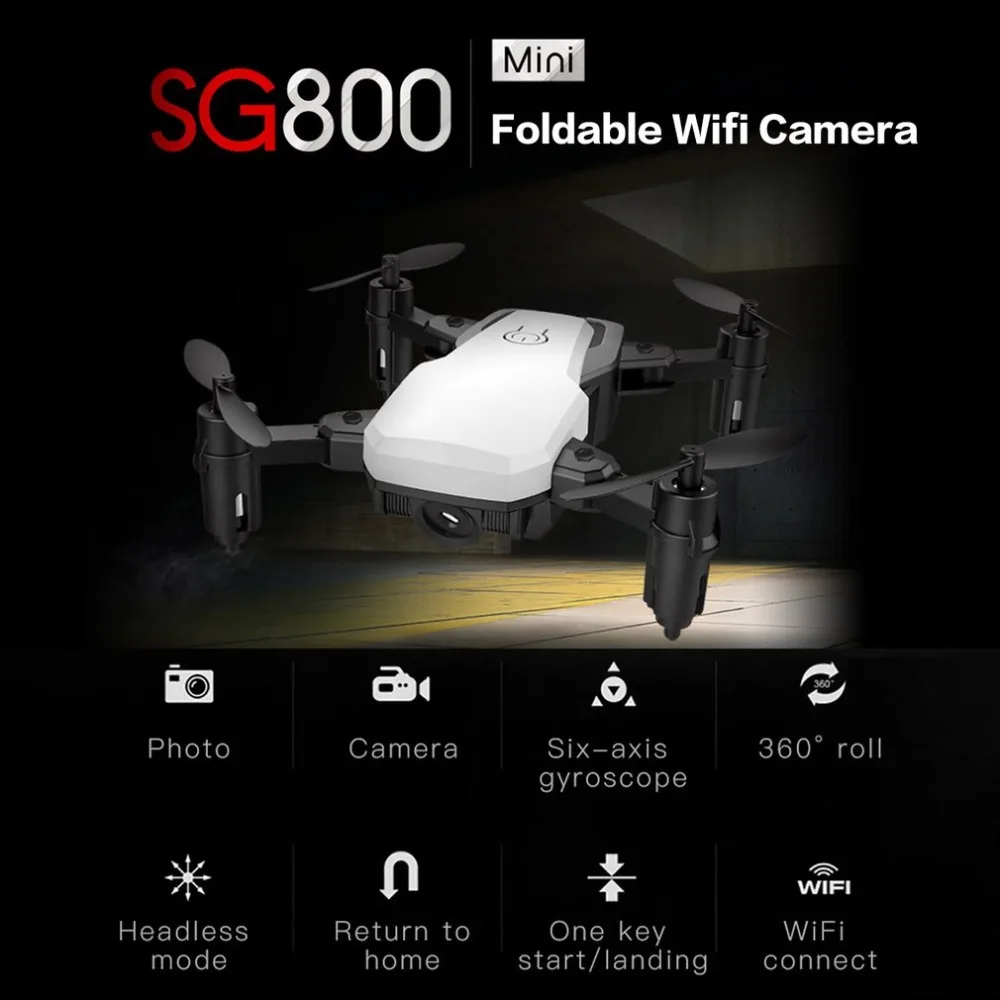 SG800 мини карманный складной FPV Selfie RC Квадрокоптер Дрон с камерой в режиме реального времени высота удерживает Безголовый режим 3D флип tz