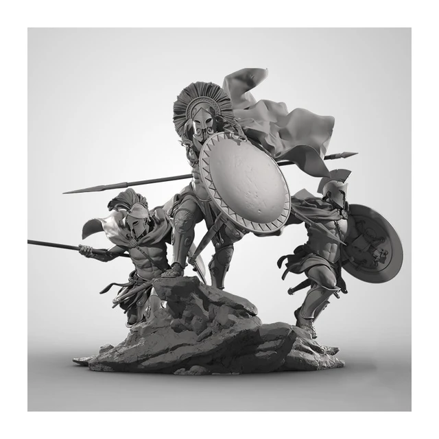 75mm  Resin Model Figure GK , 3 Figure , SPARTAN , Unassembled and unpainted kit 5