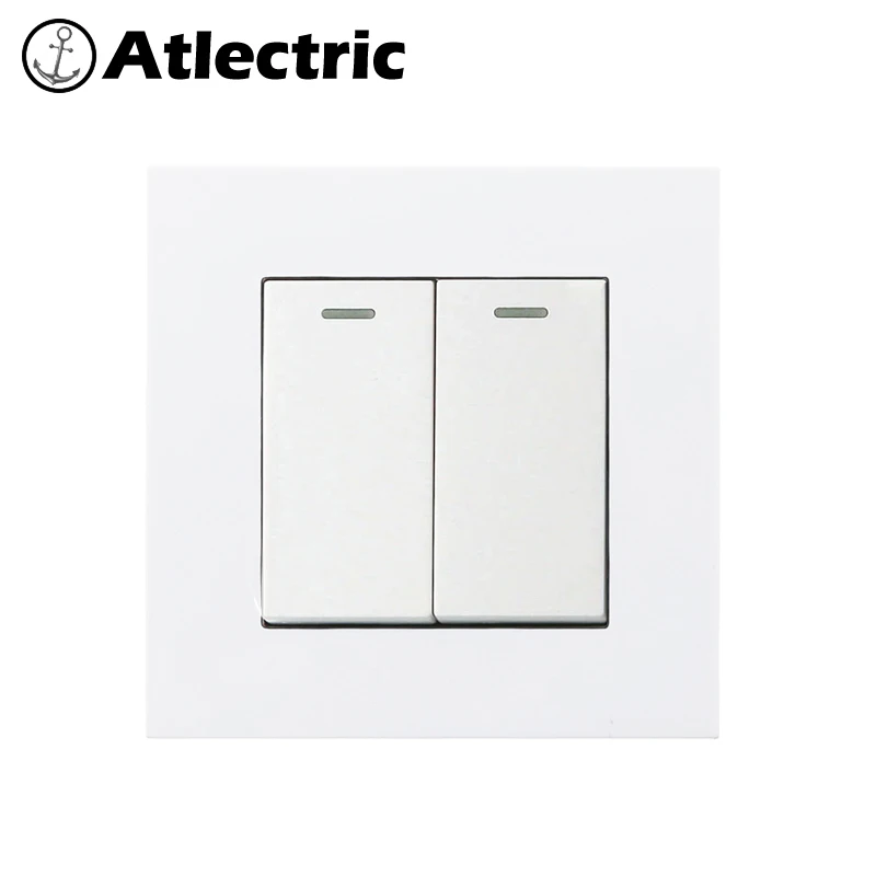 Atlectric световая кнопка включения переключатель 1 2 3 4 кнопочный настенный переключатель вкл/выкл пластиковая панель флуоресцентный индикатор переключатель лампы,выключатель света,кнопки,выключатели света